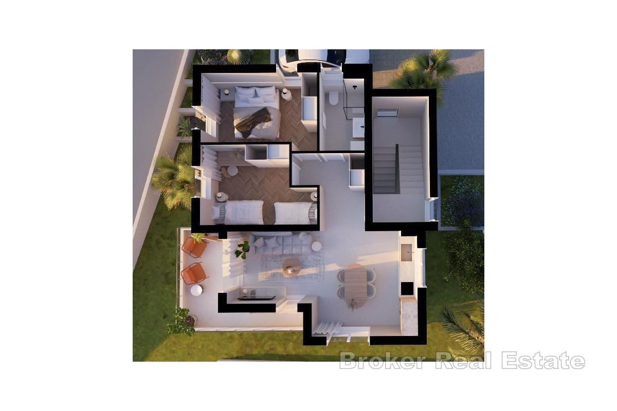 Nybyggnation i Komiža - lägenhet med havsutsikt och parkering