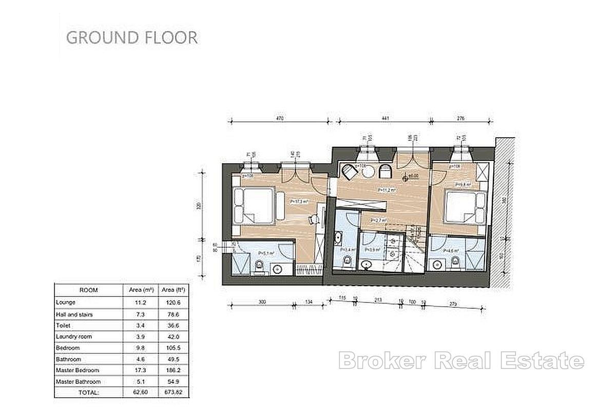 Kamena kuća prvi red do mora s građevinskim zemljištem