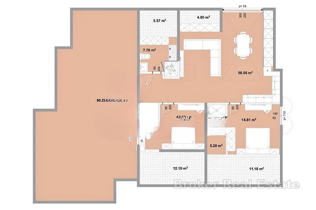 Luxusní mezonetový byt v novostavbě s výhledem na moře