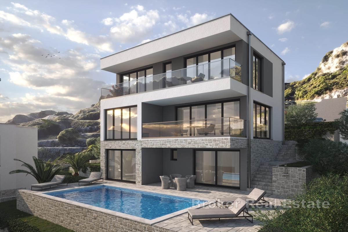Moderne villa med basseng og havutsikt