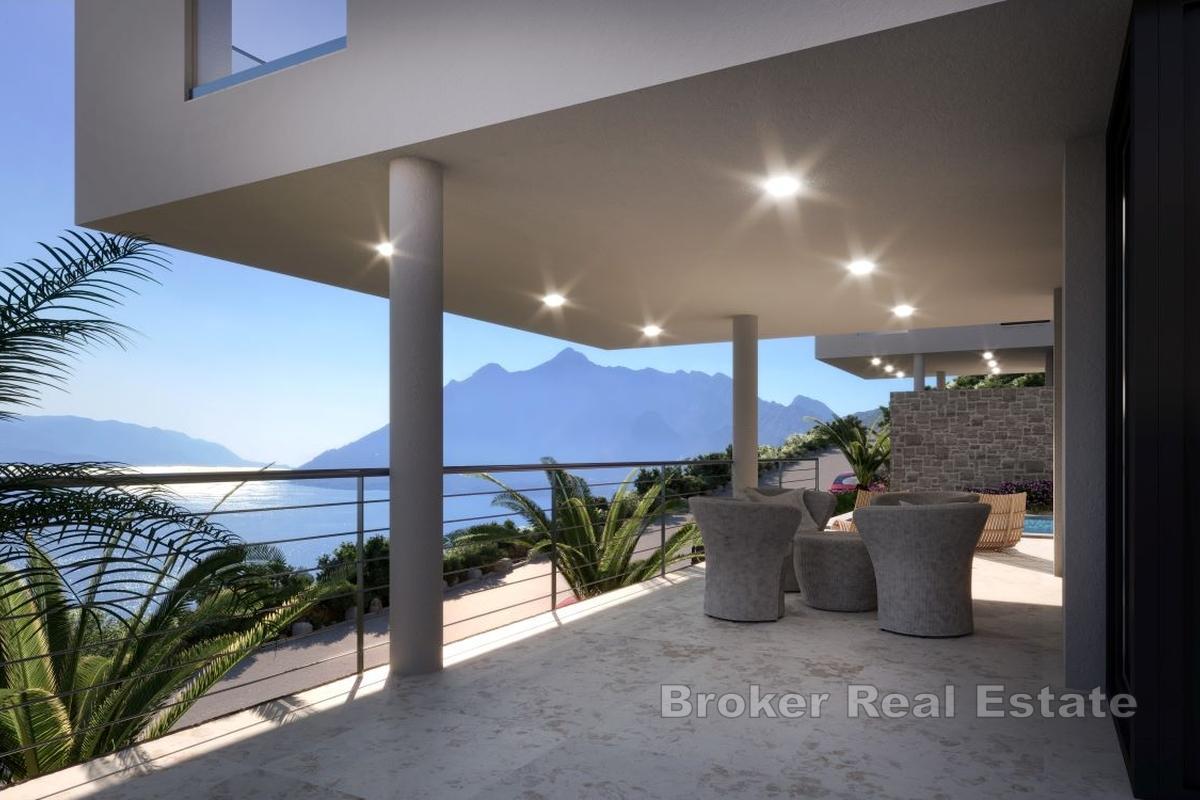 Villa mit Pool und freiem Blick aufs offene Meer