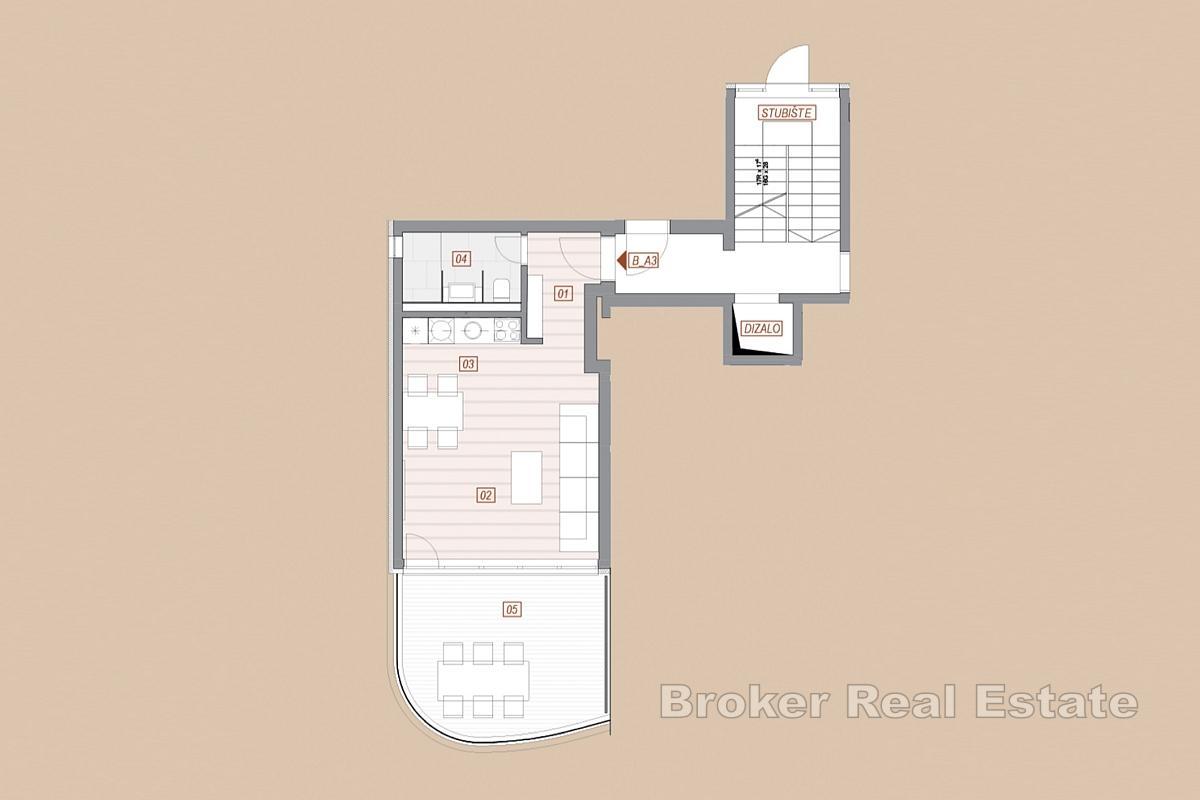 Studio apartment with panoramic sea view and terrace