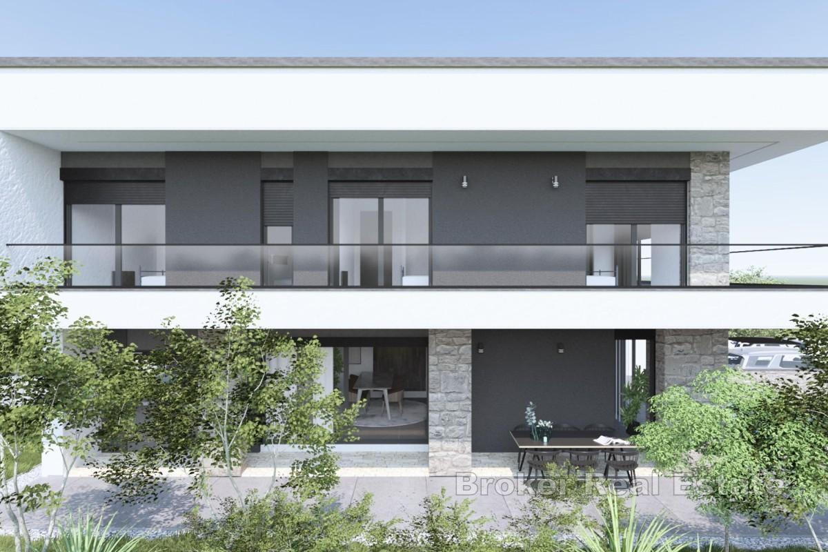 Modern villa med havsutsikt och rymlig terrass