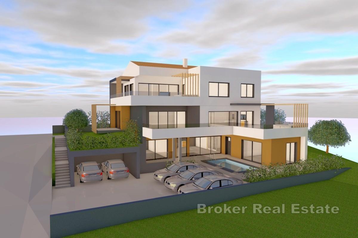 Terreno con progetto per una villa moderna con piscina