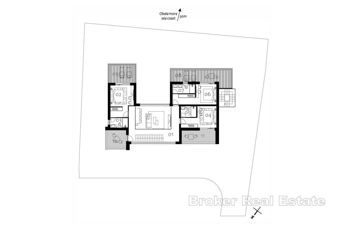 Modern kustvilla i Pomer med uppvärmd pool och exklusiv takterrass