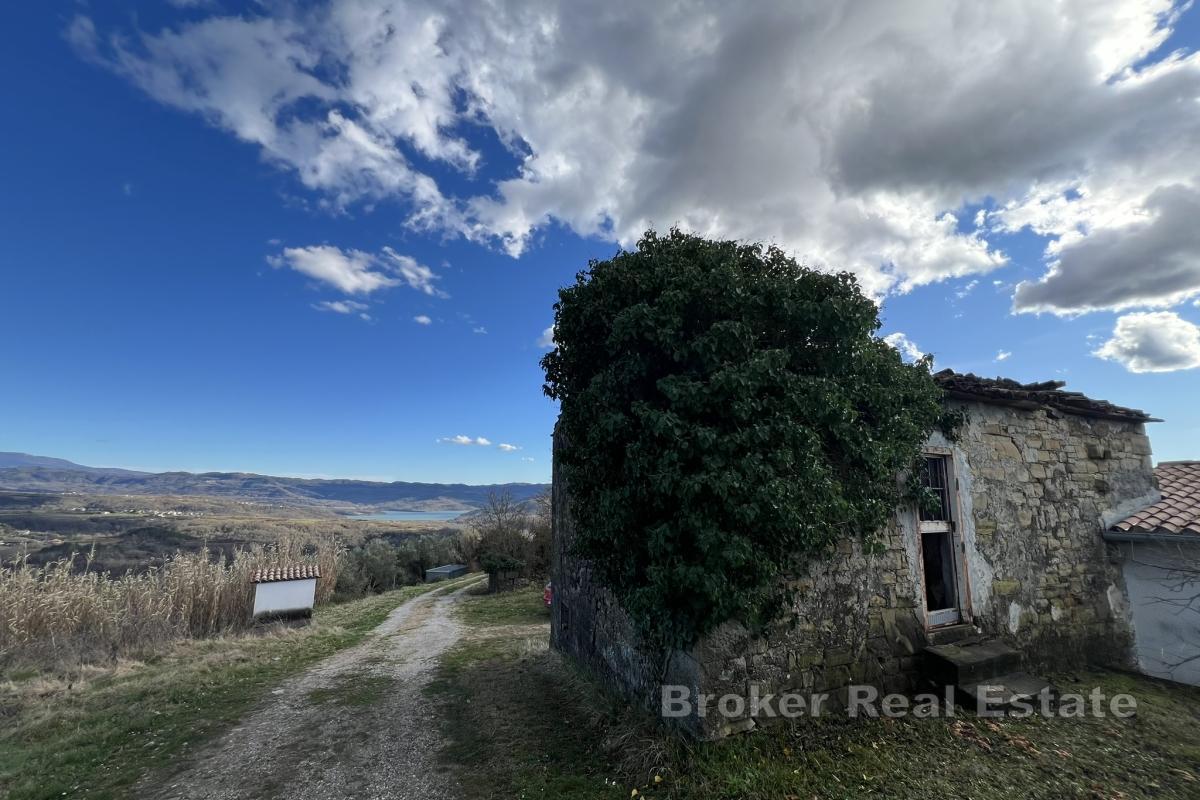 Unik egendom på 17 hektar med panoramautsikt över Motovun och Butonigasjön
