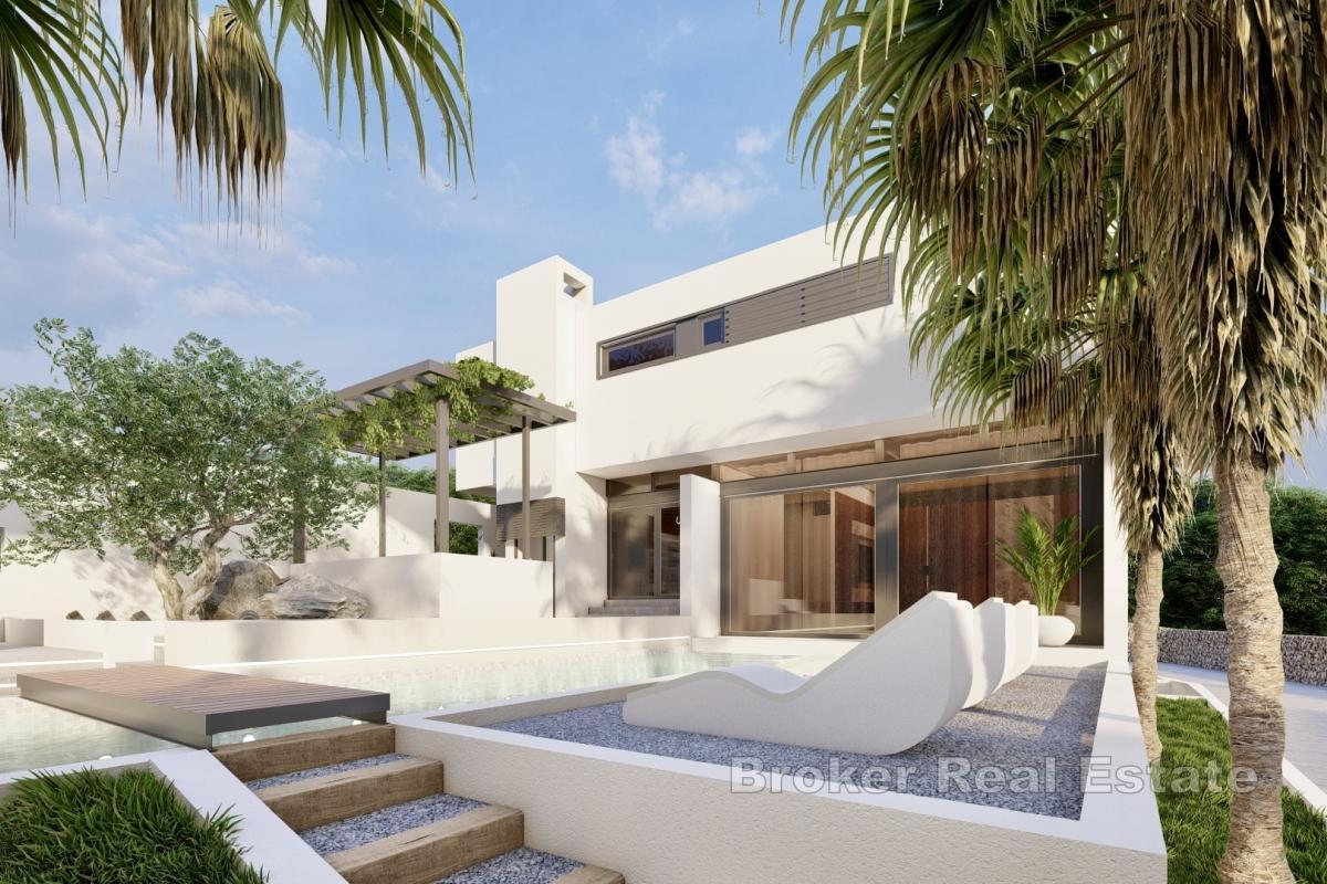 Modern lyxvilla med pool och panoramautsikt över havet