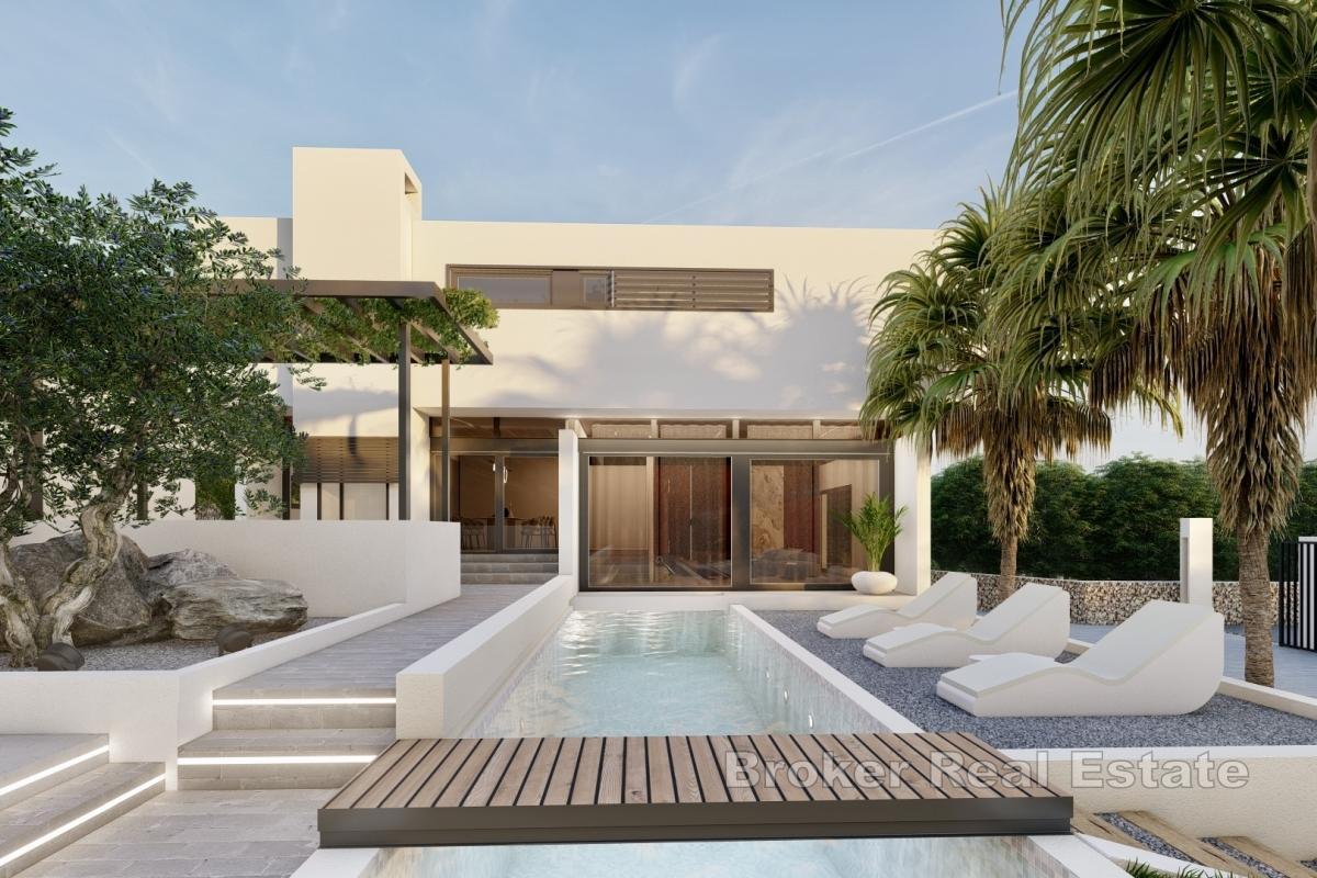 Modern lyxvilla med pool och panoramautsikt över havet