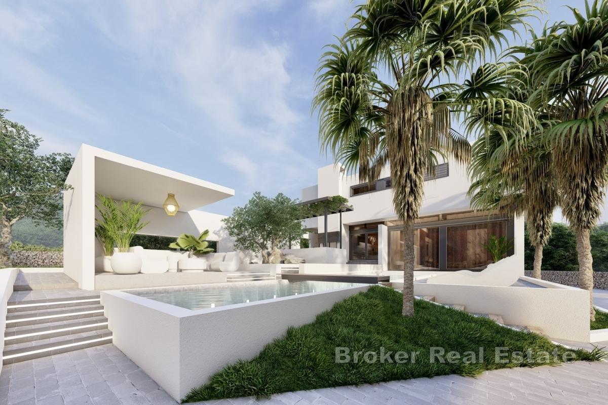 Modern lyxvilla med pool och panoramautsikt över havet