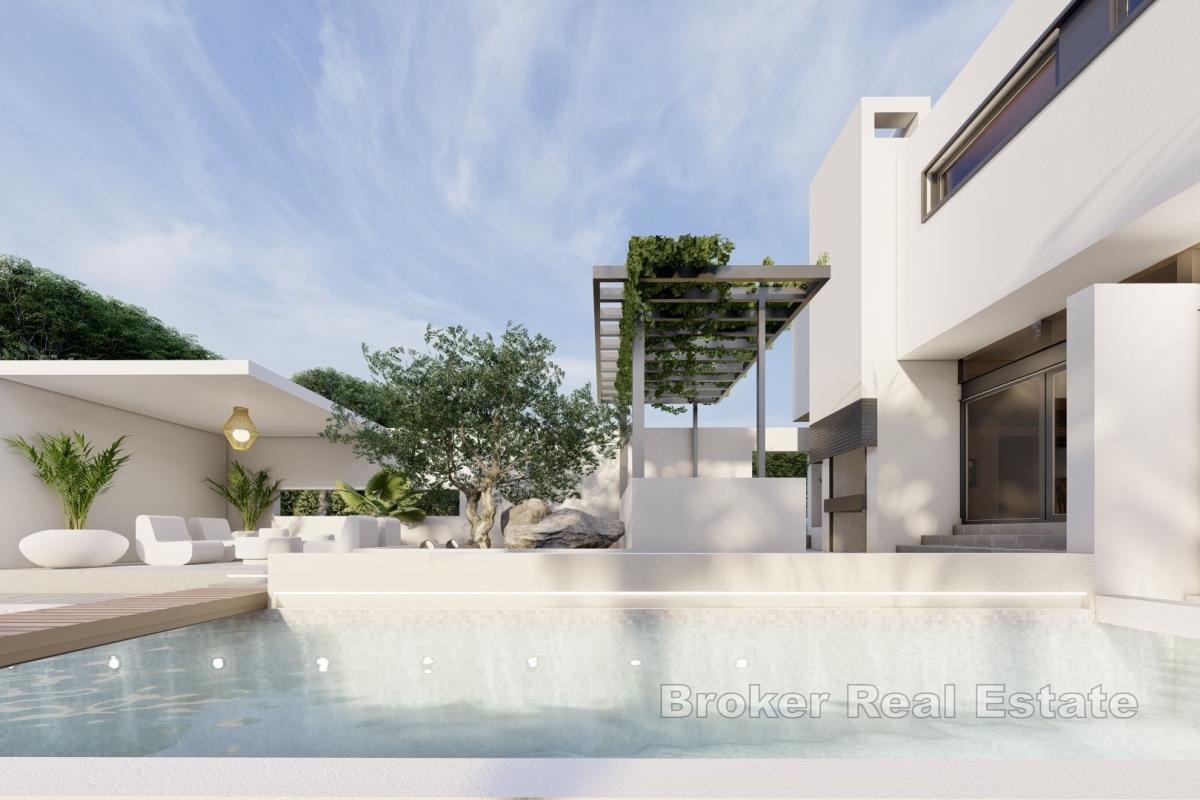 Moderne Luxusvilla mit Pool und Panoramablick aufs Meer