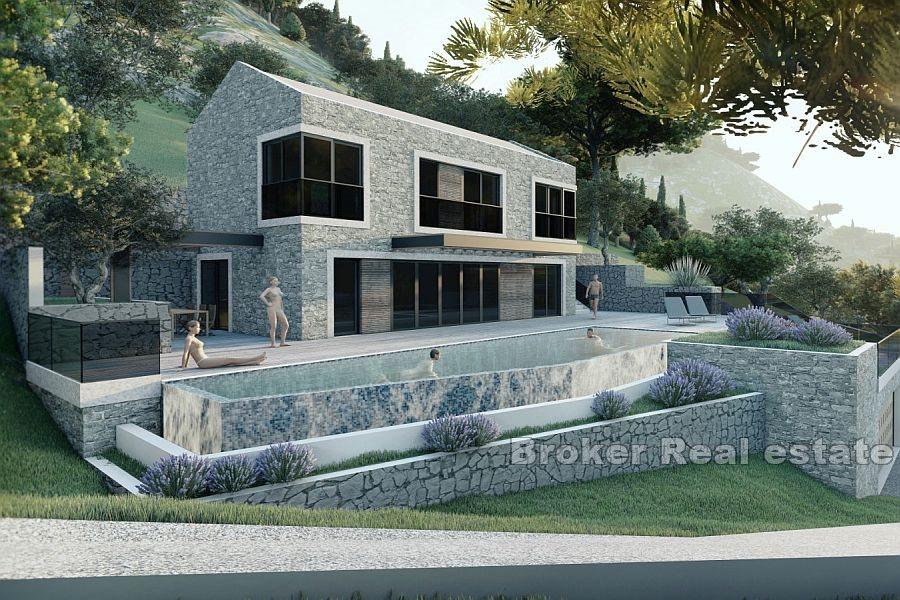 Building land with permit and open sea view