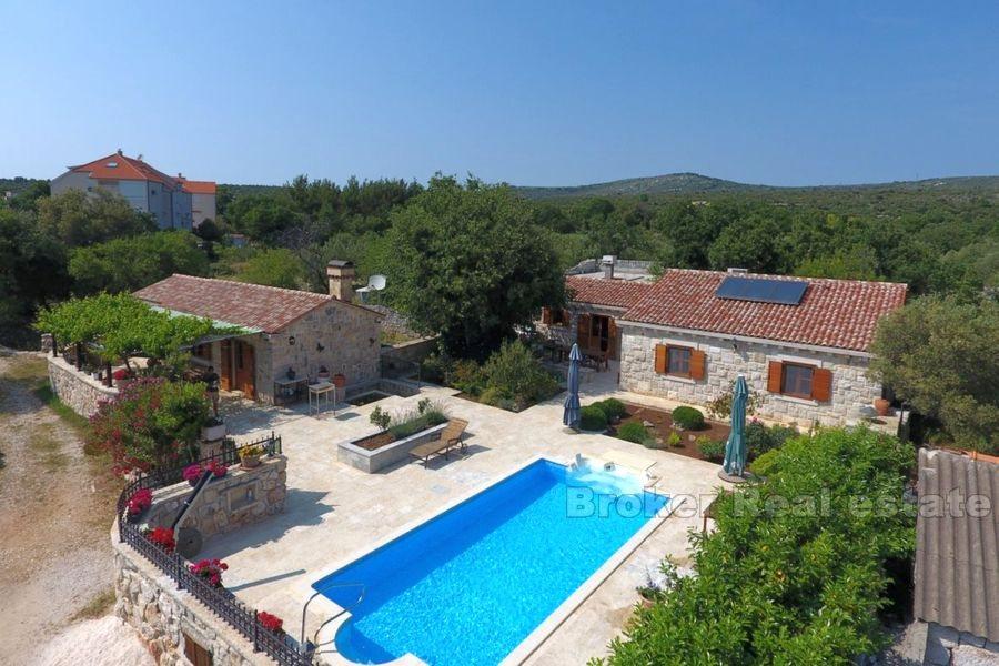 Renovated stone houses with swimming pool