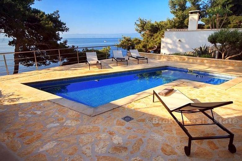 Luxury villa with swimming pool, first row to the sea
