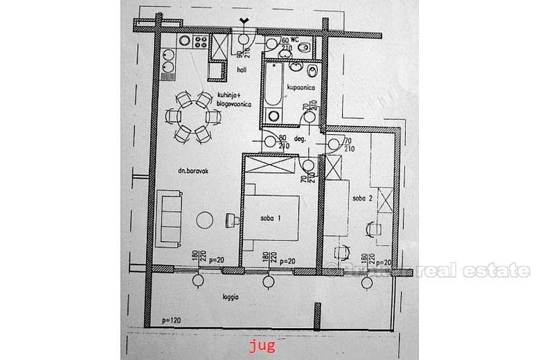 Appartement à deux chambres avec belle vue