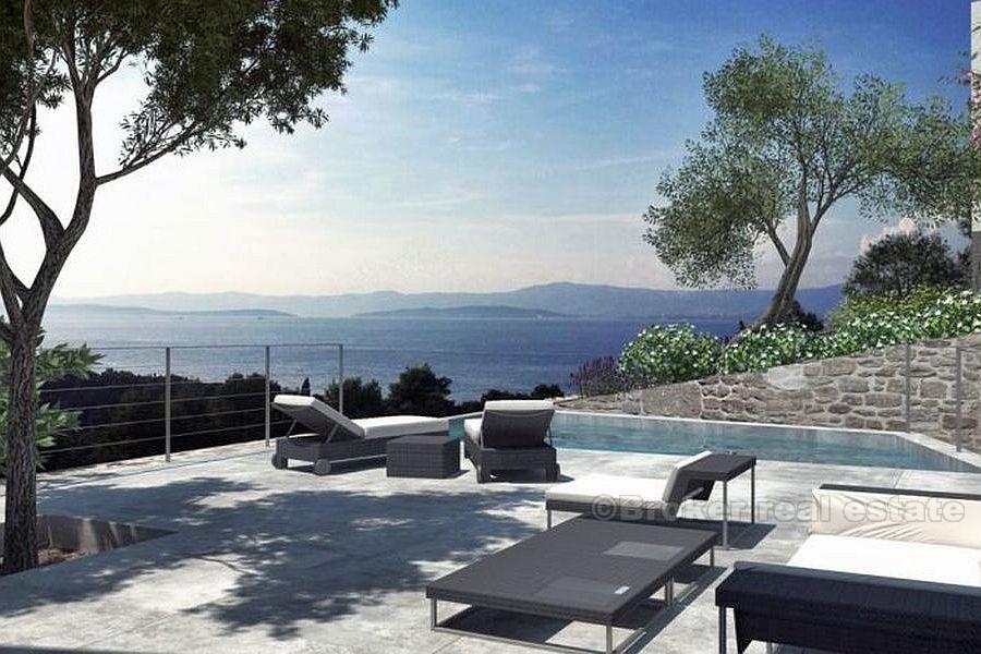 Nearly finished villa, with sea view