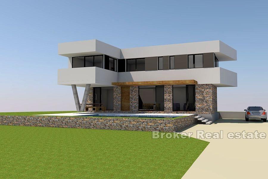 Villa with pool under construction