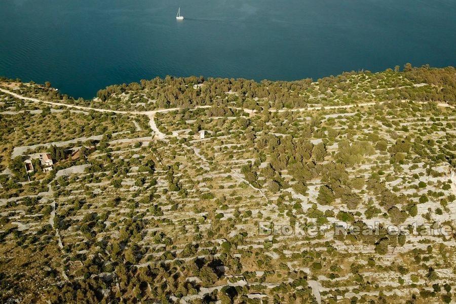 Grand terrain avec ruine et vue mer