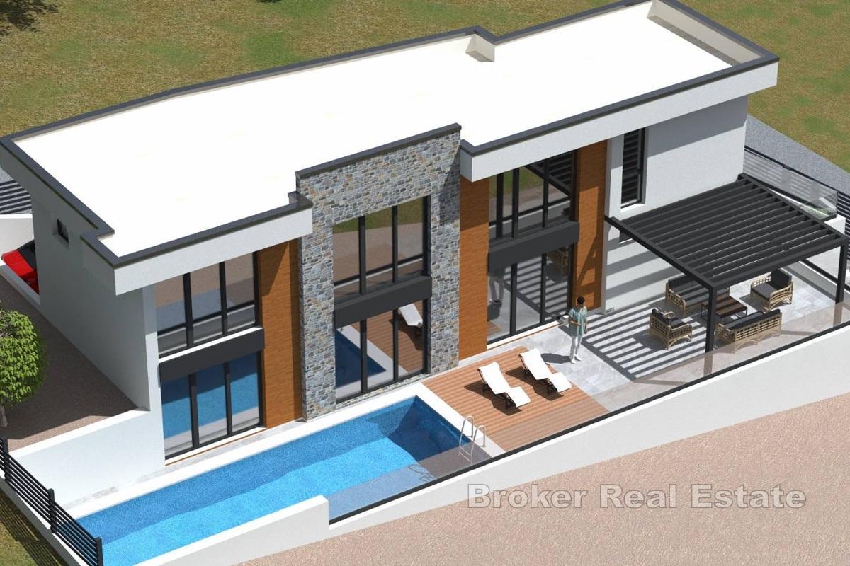 Villa moderna con piscina e vista mare