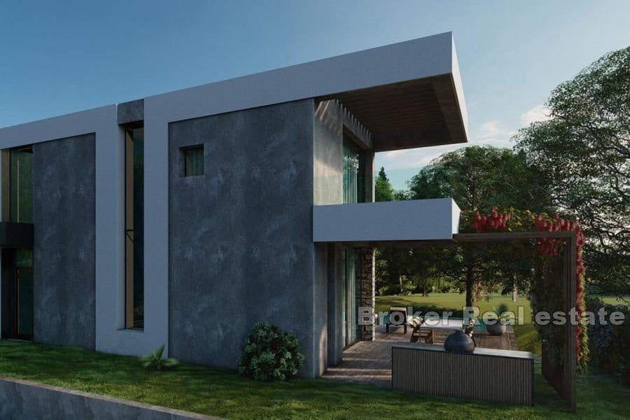 Baugrundstück mit einem Projekt einer Villa mit Pool