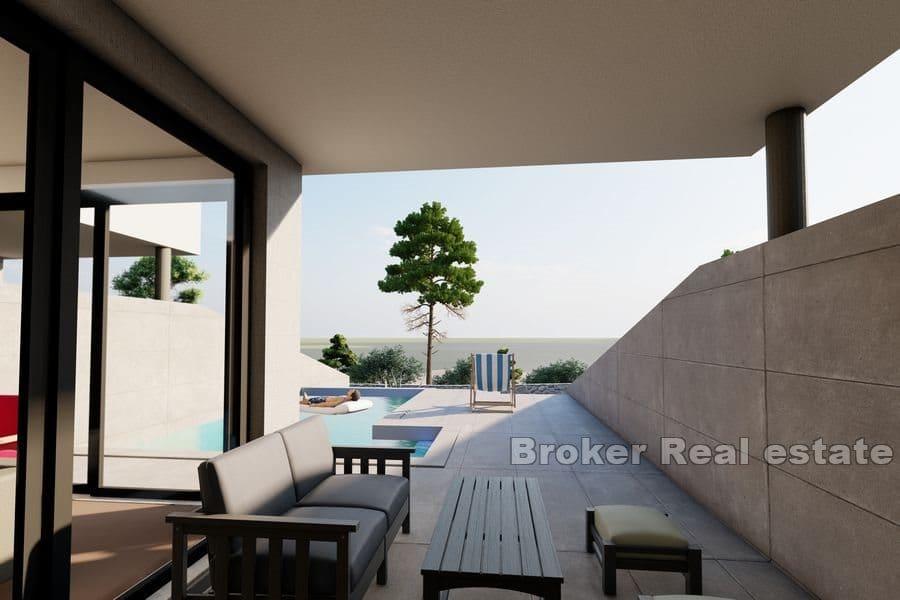 Mezonetové apartmány s bazénem a výhledem na moře