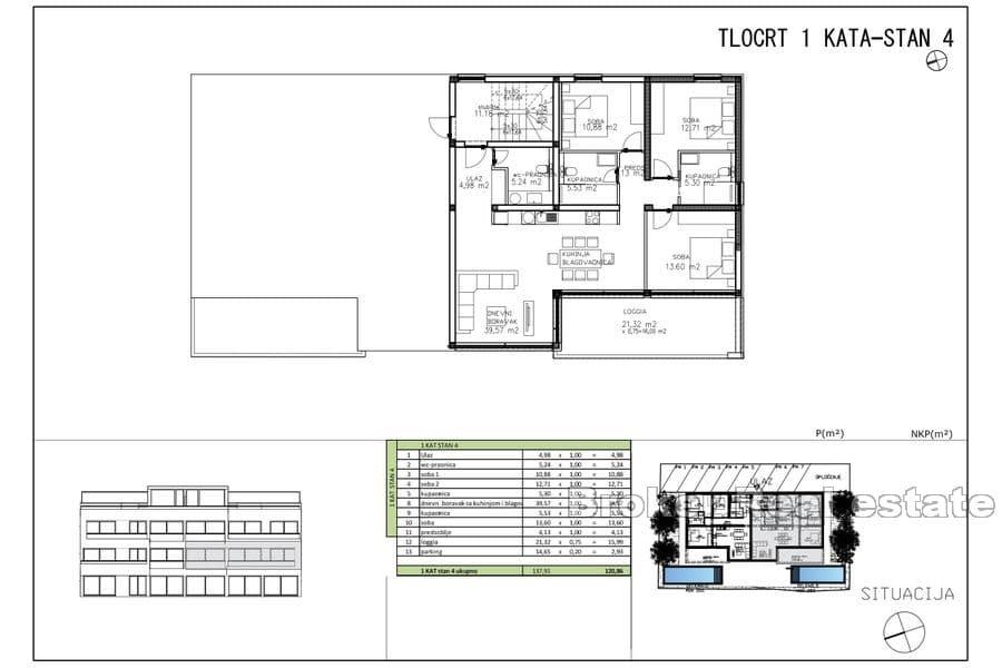 Appartement première rangée de la mer