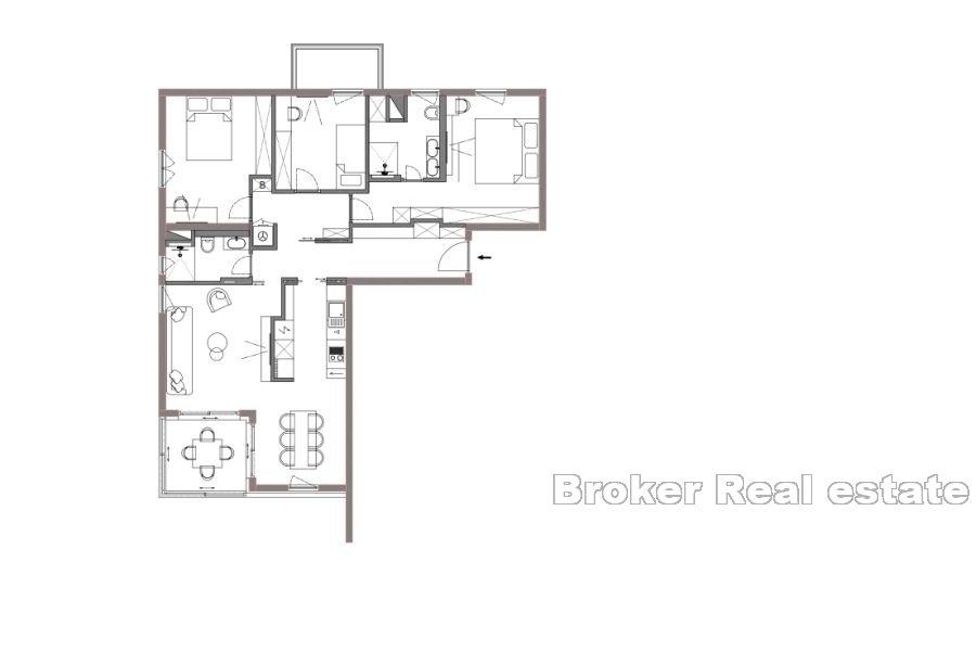 Ravne njive, appartamento con tre camere da letto