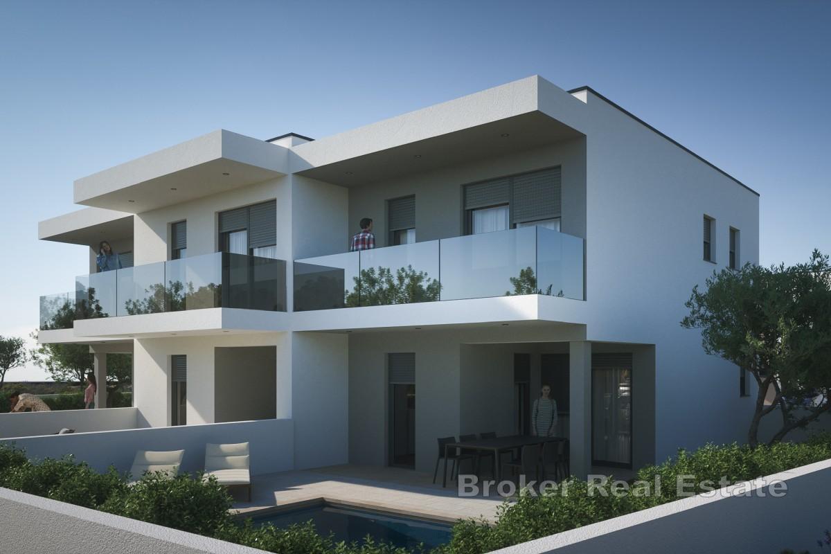 Modern duplexlägenhet med pool nära Zadar