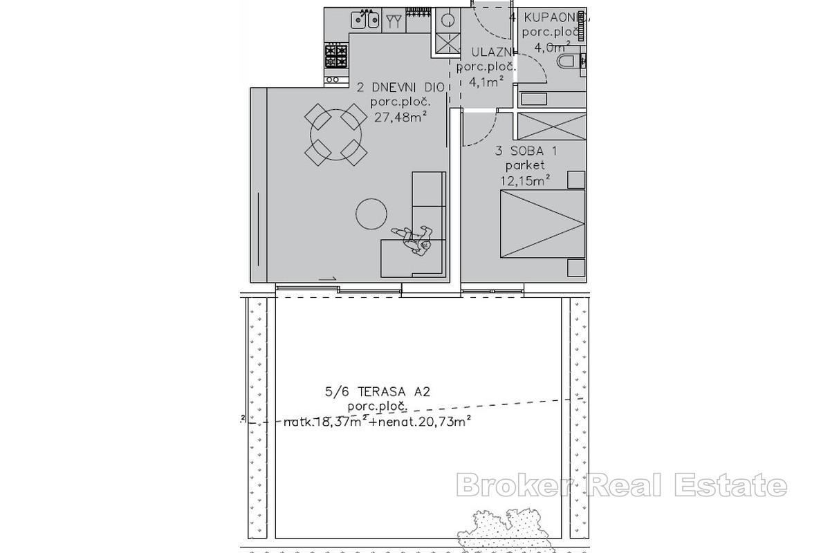 Apartament z jedną sypialnią z widokiem na morze