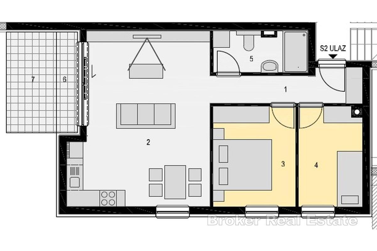 Двухкомнатная квартира с видом на море