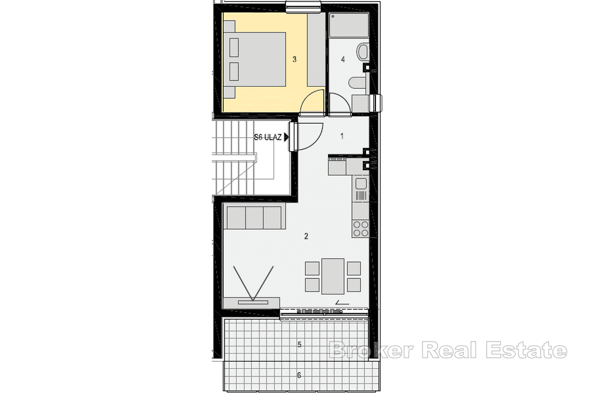 Appartamento monolocale con vista mare