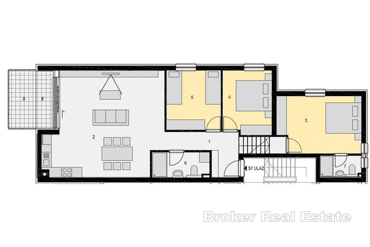 Penthouse mit drei Schlafzimmern und Meerblick