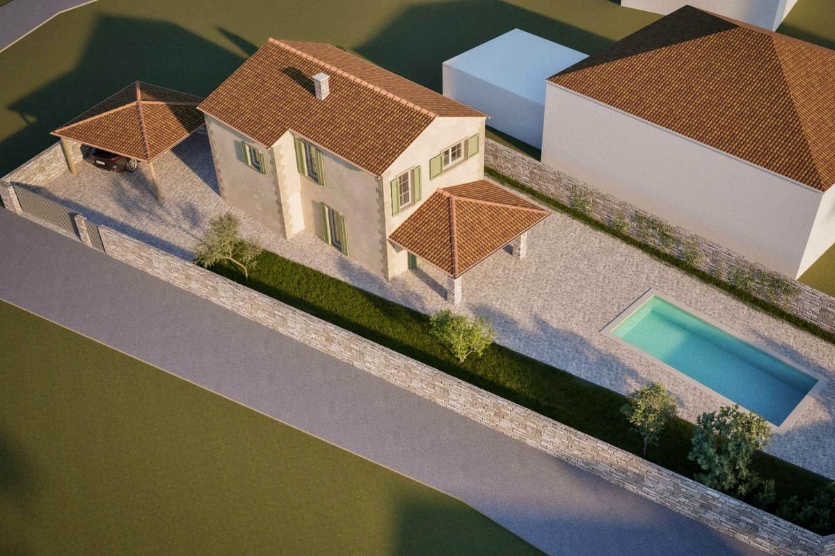 Byggmark med projekt