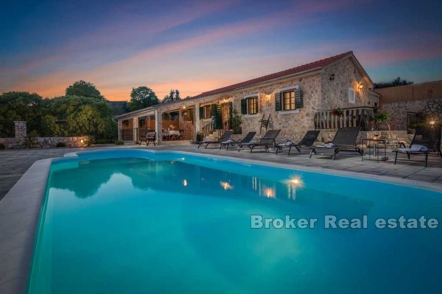 004 2021 249 near rogoznica new stone villa with pool for sale