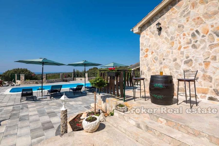 015 2021 249 near rogoznica new stone villa with pool for sale