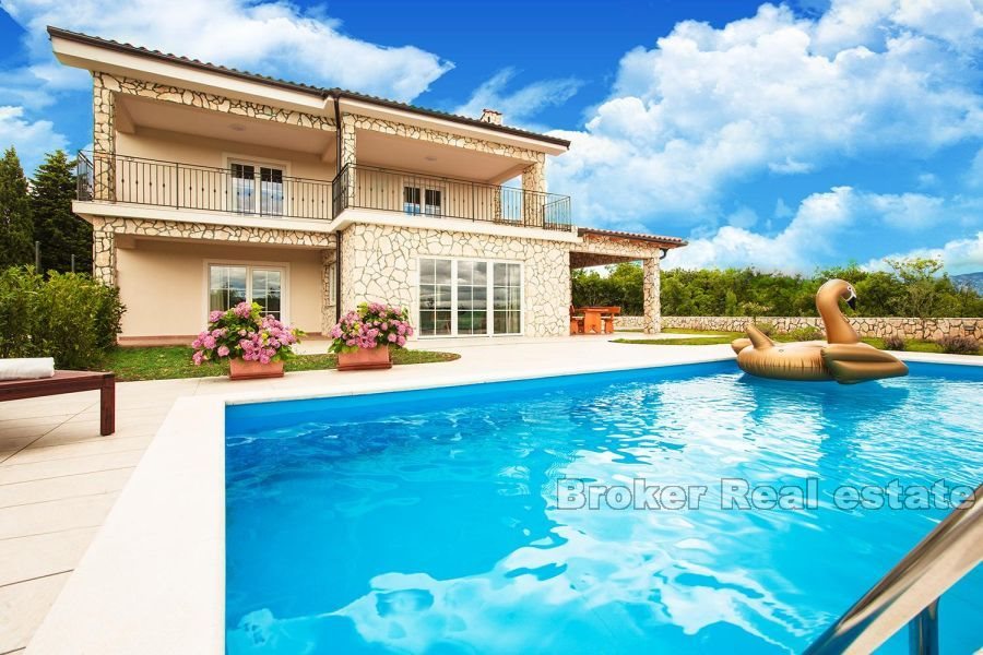 001 1021 07 Krk villa with pool and sea view for sale